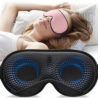 YFONG Weighted Sleep Mask for Women Men, 3D Light Blocking Eye Mask, Pink - color: Pink