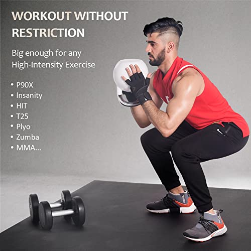 GXMMAT Extra Wide Large Exercise Mat 12'x7'/10'x7/8'x7(7mm) | High-Density Wide Workout Mats for Home Gym & Garage Flooring,Non-Slip Thick Cardio Mat for MMA,Weights,Fitness,Shoe-Friendly - size: 7*10 FT