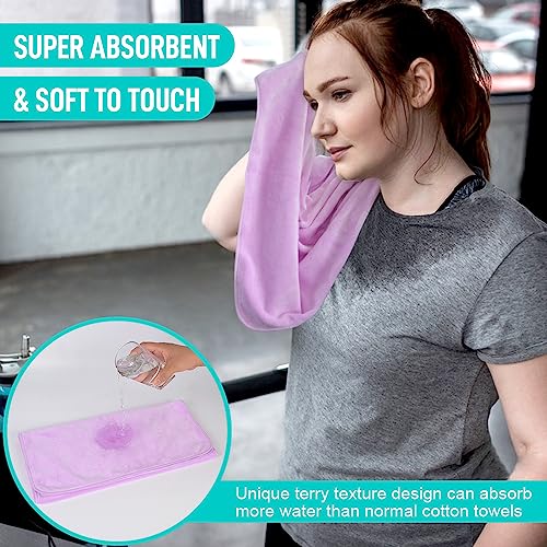SINLAND Microfiber Gym Towels, Workout Sweat Towel 16x32In - color: Light Purplex3