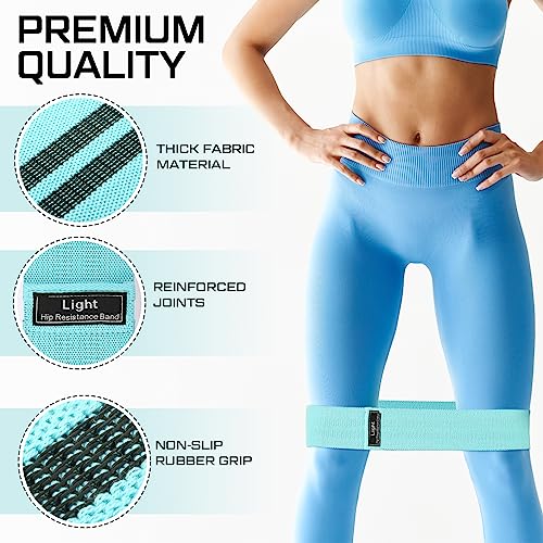 Lenwen 12 Pcs Fabric Resistance Bands Bulk - color: Green, style: Light Resistance