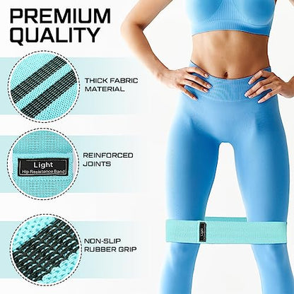 Lenwen 12 Pcs Fabric Resistance Bands Bulk - color: Green, style: Light Resistance