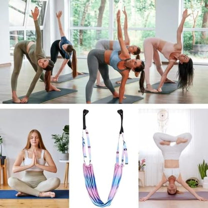 Aerial Yoga Hammock Swing Anti-Gravity Gym Training Device Adjustable Women Aerial Yoga Strap Aerial Yoga Stretching Strap Wall Practice