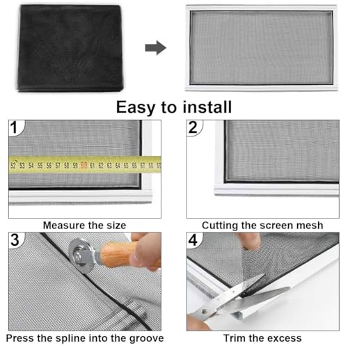 48 in x 50 ft Fiberglasss Window Screen Mesh,Replacement Screen Roll High Visibility Durable Screens,Easy to DIY Repair or Rescreen for House Windows,Patio,Porch,Sliding Door - size: 48inch*50ft