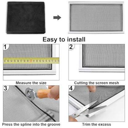 48 in x 50 ft Fiberglasss Window Screen Mesh,Replacement Screen Roll High Visibility Durable Screens,Easy to DIY Repair or Rescreen for House Windows,Patio,Porch,Sliding Door - size: 48inch*50ft