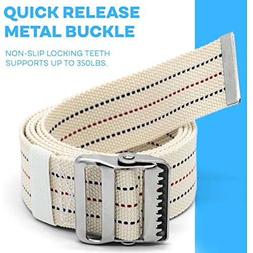LiftAid Transfer and Gait Belt 60 Inch with Metal Buckle and Loop - Walking, Standing and Transfer Assist Aid for Seniors, Elderly Patients, Caregiver, Nurse, Therapist (Beige) - color: Beige