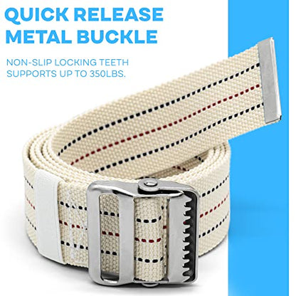 LiftAid Transfer and Gait Belt 60 Inch with Metal Buckle and Loop - Walking, Standing and Transfer Assist Aid for Seniors, Elderly Patients, Caregiver, Nurse, Therapist (Beige) - color: Beige