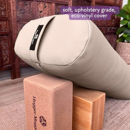 Hugger Mugger Standard Yoga Bolster - Firm, Supportive, Handmade, Durable - color: EZ Clean Taupe