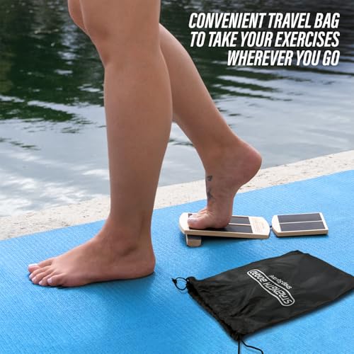 Ankle Balance Board for Ankle Mobility, Single Leg Balance Board, Foot Strengthener, Trainer for Plantar Fasciitis, Sprains, Posture Correction - Toe Spacers & Travel Bag Included