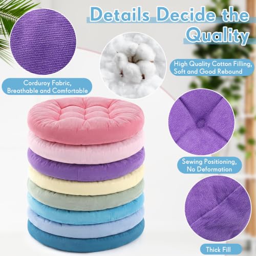 Jerify Macaron 8 Pcs Large Floor Pillow Cushion,Round 22 x 22 | Round Square Flexible Seating Floor Meditation Pillow for Classroom Adult Picnic Party Learning Daycare School Reading Corner - color: Macaron, size: Round 22 x 22