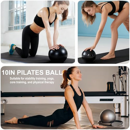 Nuplot Pilates Equipment, Pilates Kit for Home Workouts, Pilates Essentials Kit for Women, Home Pilates Kit with Pilates Ring and Ball Set, Booty Bands, Figure 8 Resistance Band, Yoga Band - color: Black