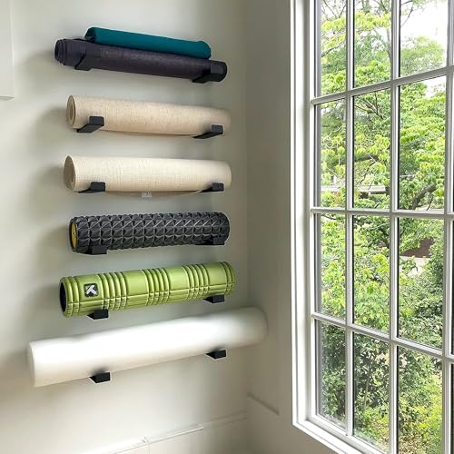 StoreYourBoard Yoga Mat Holder Wall Mount, Foam Roller Rack, Large - size: Large