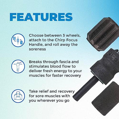 Chirp 3-in-1 Muscle Roller, Deep Tissue Foam Massager, 4x4x24 Inches - style: 3-in-1 Muscle Roller