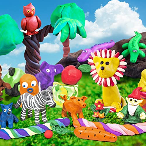 Air Dry Clay, 14 Colors Modeling Magic Clay for Kids | Includes Tools, Soft & Ultra Light, Ages 3-8+ Years, Boys & Girls - color: 14 Colors