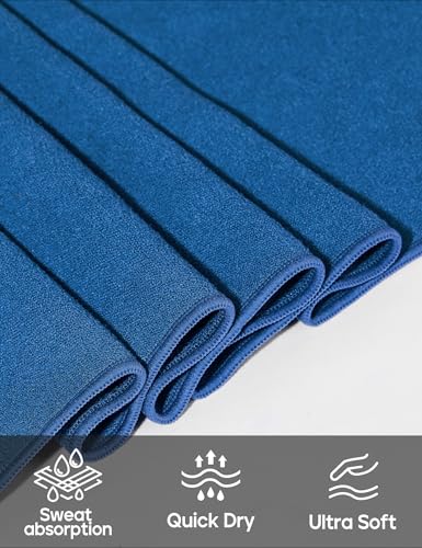 Heathyoga Yoga Mat Towel Non Slip for Hot Yoga Towel with Silicone Grip & Free Spray Bottle, 72"X26" Extra Large Microfiber Yoga Towel for Bikram, Pilates, Fitness - color: Blue