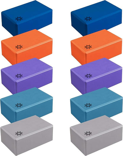 Bulk 4in Foam Yoga Blocks, 10 Pack - color: Assorted