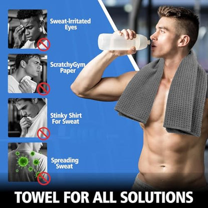 Microfiber Gym Towels for Working Out, Quickly Dry Yoga Towels for Men & Women Tennis, 16 Inch x 27 Inch, 6 Pack, Grey - color: Grey