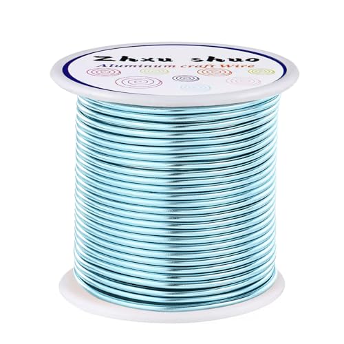 12 Gauge(2mm) Aluminum Wire 35 Yards Anodized Metal Wire for Bonsai Armature Crafting Sculpting Jewelry Craft Making Beading Floral (Ice Blue, 12 Gauge) - color: Ice Blue