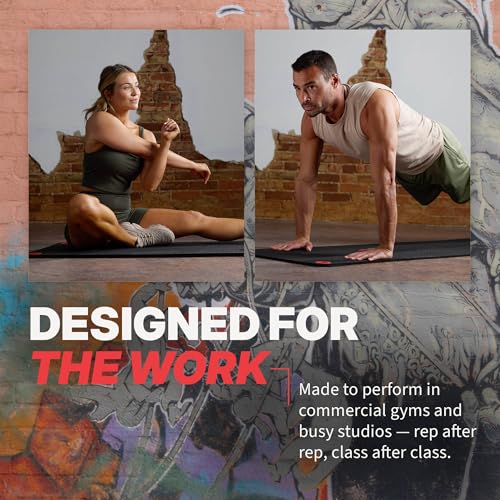 SPRI Hanging Exercise Mats for Gyms, Closed-Cell Foam Yoga & Fitness Mats with Grommets, Thick Workout Mats for Studios & Group Fitness Classes - color: Black