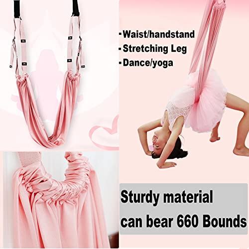 Tchrules Leg Stretcher Strap, Backbend Training Belt with Door Anchor, Flexibility Trainer Stretching Equipment Assist Stretch Strap for Fitness Gymnastics Dance Aerial Yoga Ballet - color: A-Pink