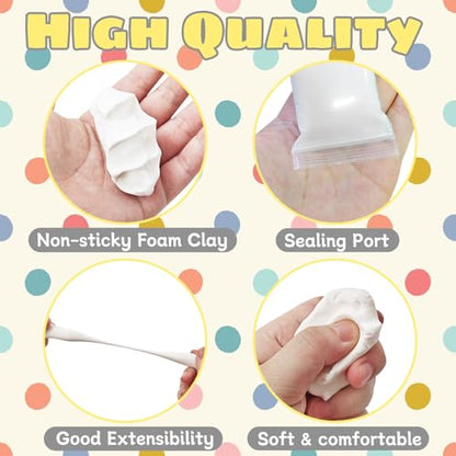 36 Pack White Air Dry Foam Clay,12.6oz Modeling Foam Clay,White Soft Modeling Clay for Arts & Crafts,Birthday Gift,Family & Classroom Rewards - color: 36 white