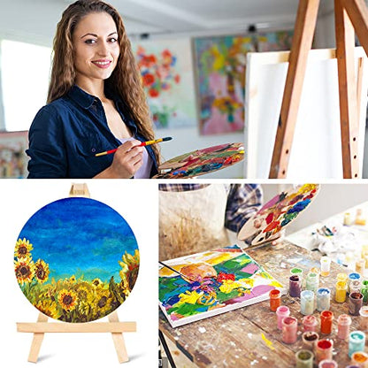 8 Pack Round 8 Inch Painting Canvas Panels | Suitable for Acrylic, Oil, Gouache, Tempera Paints and Various Wet Art Media, Ideal Art Supplies for Beginners and Painters