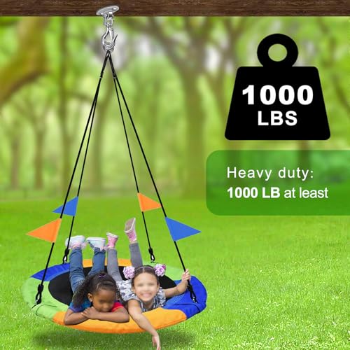 SELEWARE Heavy Duty Ceiling Mount Swing Hanger with 360 Degree Swivel - color: Silver Swing Hanger Hook