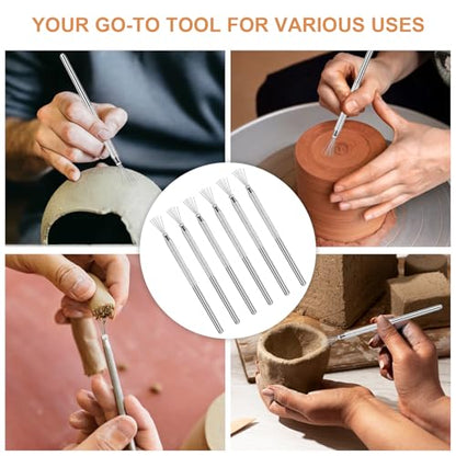 4 Pcs Ceramic Tools Polymer Clay Wire, Ymapinc Feather Wire Scoring Tool Pottery Tools Clay Needle Ceramics Texture Tool for Ceramic Sculpting Texturing Modeling Scoring Pottery Supplies