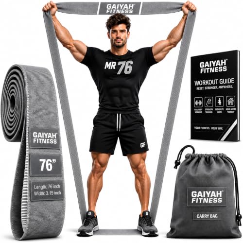 Long Resistance Bands for Working Out Women, Fabric Resistance Band, Stretch Bands for Exercise Bands Resistance Bands Set for Physical Therapy, Elastic Bands for Exercise - color: Grey-76 Inches