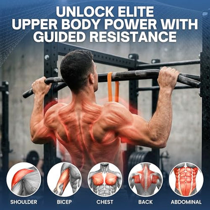 Pull Up Assistance Bands, Heavy Duty 300 lb Pull Up Bands Assistance Bands, 4 Adjustable Resistance Bands, Padded Handles, Foam Foot Cradle, Anchor Strap for Chin Ups, Dips & Strength Training - color: Orange