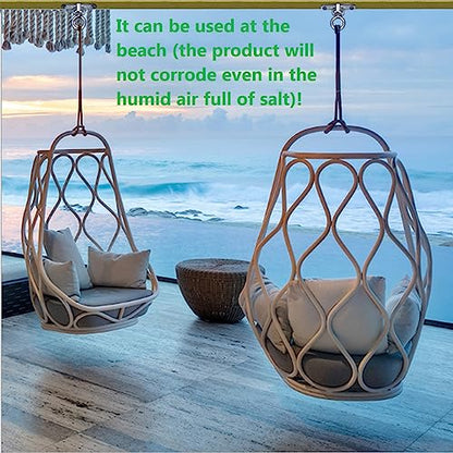 Bearing Swing Hanger Antirust Heavy Duty 360°Rotation 1200LB Capacity Playground Yoga Hammock Chair, Rope sandbag Porch Swing - style: Only 360° Rotation