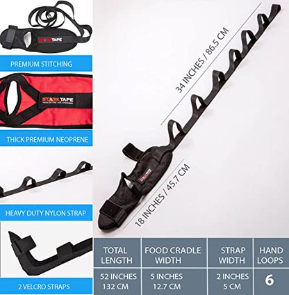 Foot and Leg Stretcher. Stretching Strap Loops for Plantar Fasciitis, Heel Spurs, Foot Drop, Hamstring, Quads. Improve Strength, Stretches, Achilles Tendonitis Stretch and Calf Pain Relief - color: Red