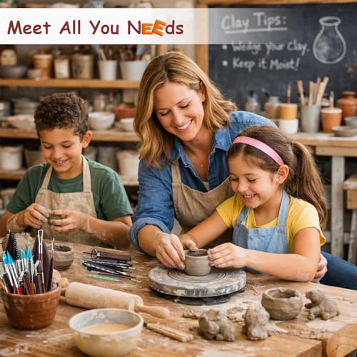 50PCS Clay Sculpting Tools Set with Storage Bag, Pottery Tools for Adult | Beginners-Friendly, All-In-One Complete Kit, Clay Modeling Tools for Pottery, Dotting, Molding, Shaping, Detailing - color: Redwood