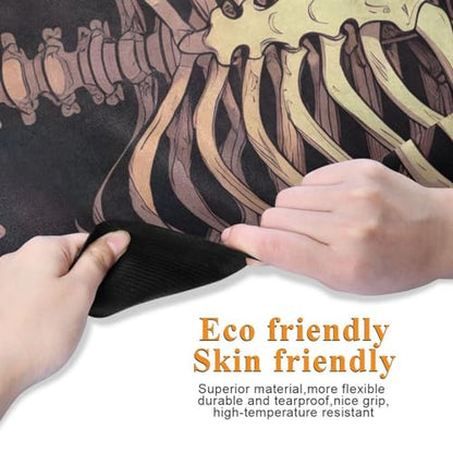 Funny Halloween Skeleton Yoga Mat, 71 x 26 Inch Non-slip Yoga Mats Folding Travel Exercise Mat Indoor Outdoor Gym Pilates with Storage Bag for Women Men