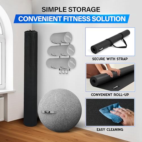 YES4ALL Exercise Mat for Home Gym, Fitness Workout Mats - style: A. Foam Large Exercise Mat