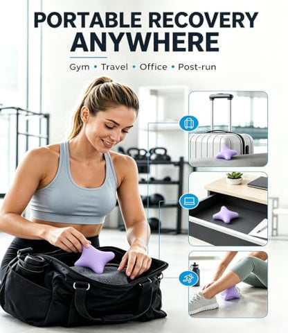 Trigger Point Massage Tool, 3" × 2.6", Deep Tissue Manual Massage Ball for Muscle Knots & Myofascial Release, Physical Therapy Tool for Plantar Fasciitis, Foot Hand Hip & Back Soreness Relief - color: Purple
