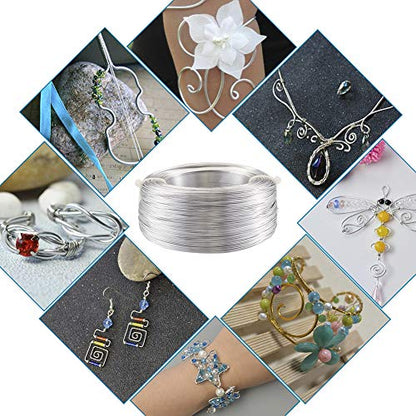 Pandahall 6 Gauge Aluminum Wire 4mm Thickness Silver Color Flexible Metal Floral Wrapping 16m/52Ft Manual Arts Jewelry Making Wire for DIY Crafts