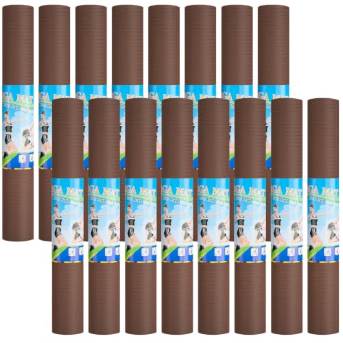 Funtery 3 mm Thin Yoga Mats Bulk, 68 x 24 in - color: Chocolate Brown