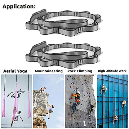 PRIOR FITNESS 2pcs Nylon Daisy Chain Straps, Grey, 2PCS