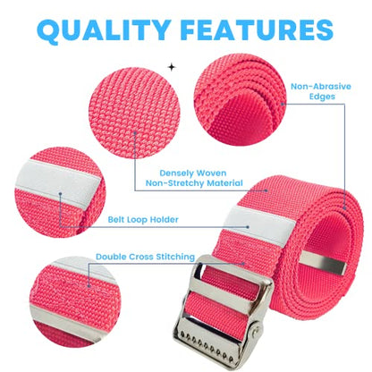 LiftAid Transfer and Gait Belt 60 Inch with Metal Buckle and Loop - Walking, Standing and Transfer Assist Aid for Seniors, Elderly Patients, Caregiver, Nurse, Therapist (Pink) - color: Pink