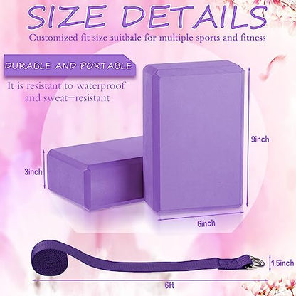 Wettarn 15 Pack Yoga Blocks and Straps Set for Stretching