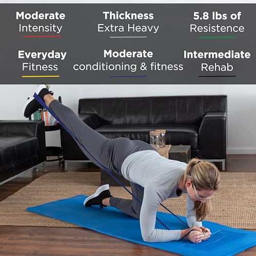 THERABAND Resistance Band, Exercise Workout, Physical Therapy, Blue, 6 Ft - color: Blue - Extra Heavy, size: 1 Count