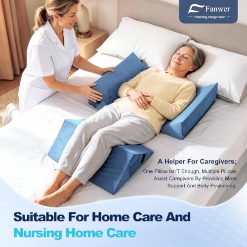 Fanwer Positioning Wedge Pillow for Side Sleeping (3 in 1),19.69",LightBlue - color: Light Blue, size: 19.69in