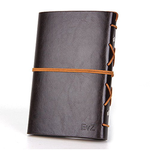 EvZ 7-Inch Refillable A6 Binder Notebook - Premium Vegan Leather Personal Planner, Eco-Friendly Journal with 6-Ring Loose-Leaf System for Writing, Business, and Creative Sketches, Coffee - color: Coffee, size: 7 Inches