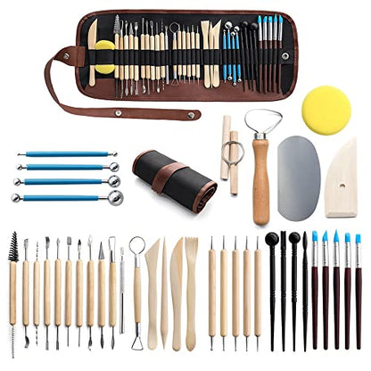 Clay Tools 40PCS Pottery Tools Clay Sculpting Tools Polymer Clay Tools Kit Ceramic Tools for DIY Handcraft Modeling Clay Carving Tools Set - color: 40PCS