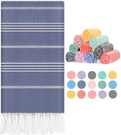 Turkish Beach Towels Yoga Blanket Gym Workout Towel Mens Birthday Gift Ideas for Father Day Dad Husband Brother Uncle Son Daughter Boyfriend Male Boss Grandpa Him Appreciation Thank You Retirement - color: Thinner Navy