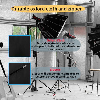 8 Pack Sandbags with 16 PE Bags, Sand Bag for Backdrop Stand | Weight Bags for Light Stand Photography Video Equipment, Heavy Duty Sand Bags for Photo Tripod, C Stands and Light Stands - size: 8 PCS