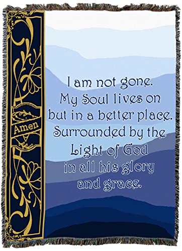Pure Country Weavers I Am Not Gone My Soul Lives On Blanket Blue - Sympathy Bereavement Gift Tapestry Throw Woven from Cotton - Made in the USA (72x54) - color: Soul Lives Blue, size: 72" x 54"