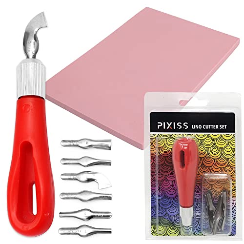 Rubber Block Stamp Carving Block Stamp Making Kit with Cutter Tools, 1 Carving Rubber Stamp for Printmaking, Printing and More - size: 1 Rubber Block + Carving Tool