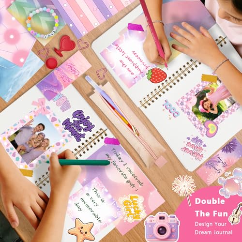 DIY Journal Kit for Girls Teen Tween Girl Gifts Trendy Stuff, Scrapbook Supplies Stationery Set, Stocking Stuffers, Art Crafts Kit - Ideal Gifts for 8 9 10 11 12 13 14 Year Old Girl