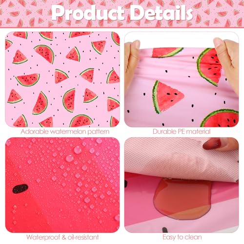 Kochorie 2 Pack Watermelon Party Tablecloths, 54 x 108 Inch Plastic Watermelon Table Covers, Waterproof Pink Table Cloth Cover for Birthday Baby Shower Wedding Summer Fruit Party Supplies - style: Watermelon